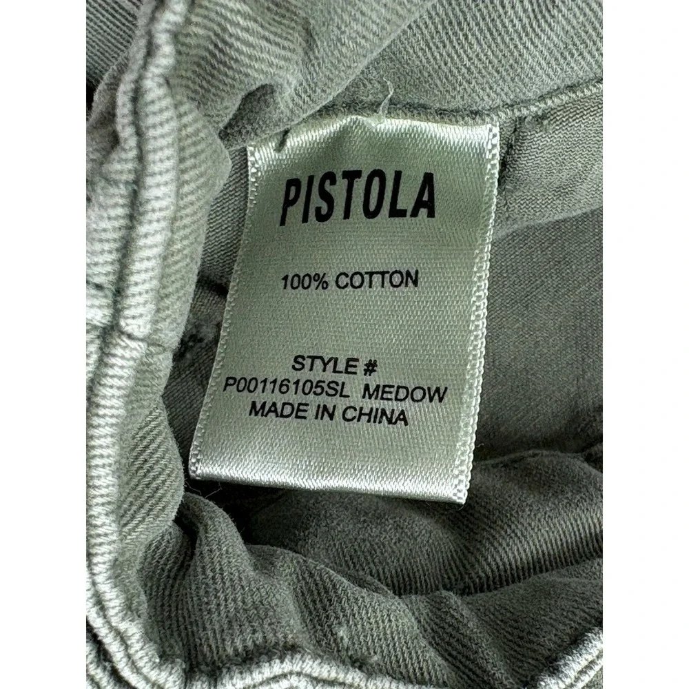 Pistola Sabrina Curved Utility Pants in Meadow Women's 27 Green Barrel Leg Twill - Picture 7 of 11